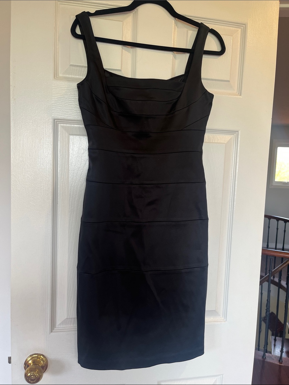 Jax Black Sleeveless Midi Sheath Dress US 6